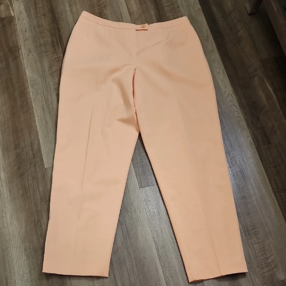 Harve Benard Peach Tailored Set Blazer & Pants Size 16 Vintage Chic Power Suit